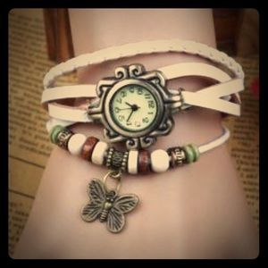 Vintage leather watch for women